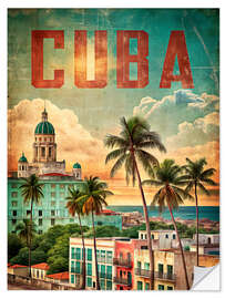 Wandsticker Kuba Vintage Reisekunst