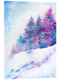 Acrylglasbild Winter Aquarell