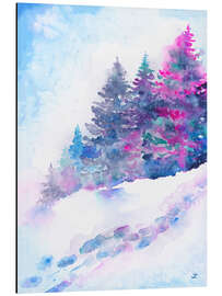 Alubild Winter Aquarell