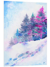 Hartschaumbild Winter Aquarell