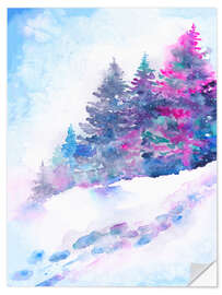 Wandsticker Winter Aquarell