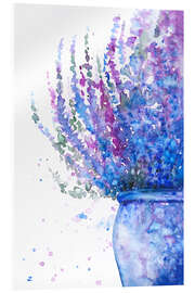 Tableau en verre acrylique Purple Heather in the Pot - Zaira Dzhaubaeva