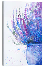 Leinwandbild Lila Heidekraut im Topf - Zaira Dzhaubaeva