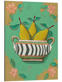 Alubild Gestreifte Schale mit Birnen