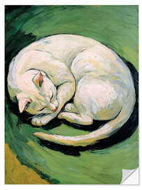 Wandsticker Weiße Katze