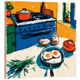 Holzbild Sonntagsfrühstück