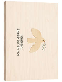 Holzbild Ich helfe gerne anderen