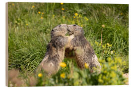 Holzbild Liebe in den Alpen