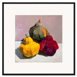 Gerahmter Kunstdruck Drei Kürbisse