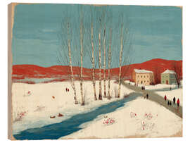 Holzbild Winterspaziergang