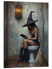 Gallery Print Hexe liest auf Toilette