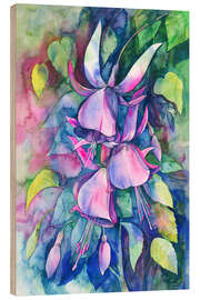 Holzbild Fuchsia Valse - Zaira Dzhaubaeva
