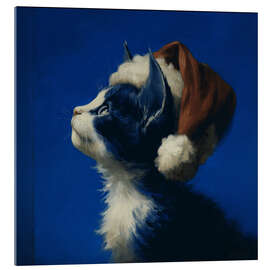 Acrylglasbild Weihnachtskatze