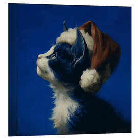 Alubild Weihnachtskatze