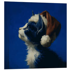 Hartschaumbild Weihnachtskatze