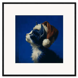 Gerahmter Kunstdruck Weihnachtskatze