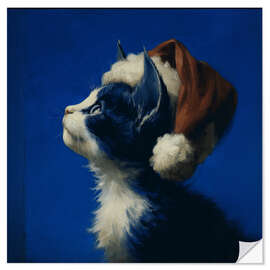 Wandsticker Weihnachtskatze