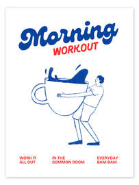 Wandbild Morning workout with coffee - Ohkimiko