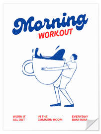 Sticker mural Morning workout with coffee - Ohkimiko