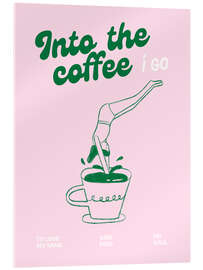 Acrylglasbild Into the coffee I go, Rosa