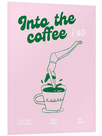 Hartschaumbild Into the coffee I go, Rosa