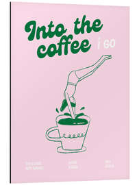 Magnettafel Into the coffee I go, Rosa