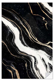Wandsticker Abstract Alchemy - Midnight Marble IV
