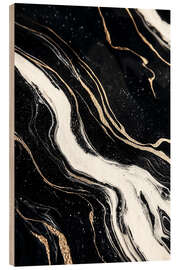 Holzbild Abstract Alchemy - Midnight Marble IV