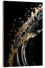 Holzbild Abstract Alchemy - Midnight Gold VI