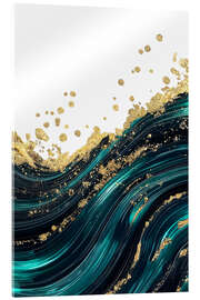 Acrylglasbild Abstract Alchemy - Golden Wave