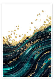 Poster Abstract Alchemy - Golden Wave