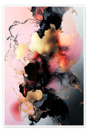 Poster Abstract Alchemy - Obsidian Bloom VII