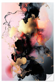 Wandsticker Abstract Alchemy - Obsidian Bloom VII