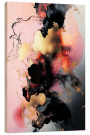 Holzbild Abstract Alchemy - Obsidian Bloom VII