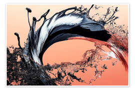 Wandbild Abstract Alchemy - Black Surge - Philippe HUGONNARD