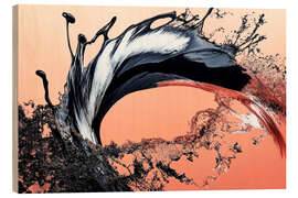 Holzbild Abstract Alchemy - Black Surge - Philippe HUGONNARD