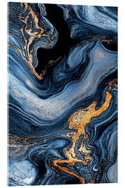 Acrylglasbild Abstract Alchemy - Organic Azure III - Philippe HUGONNARD