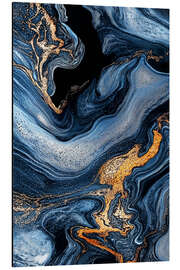 Tableau en aluminium Abstract Alchemy - Organic Azure III - Philippe HUGONNARD