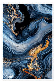 Wandbild Abstract Alchemy - Organic Azure III - Philippe HUGONNARD