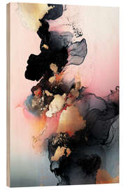 Holzbild Abstract Alchemy - Obsidian Bloom