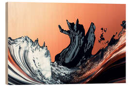 Holzbild Abstract Alchemy - Black Surge III - Philippe HUGONNARD