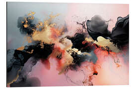 Tableau en aluminium Abstract Alchemy - Obsidian Bloom IV
