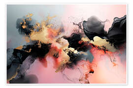 Wandbild Abstract Alchemy - Obsidian Bloom IV - Philippe HUGONNARD