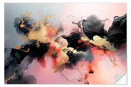 Wandsticker Abstract Alchemy - Obsidian Bloom IV - Philippe HUGONNARD