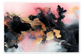 Poster Abstract Alchemy - Obsidian Bloom II