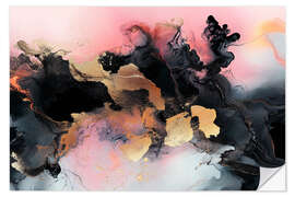 Wandsticker Abstract Alchemy - Obsidian Bloom II