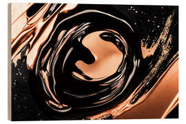 Holzbild Abstrakte Alchemie - Mitternachtskupfer