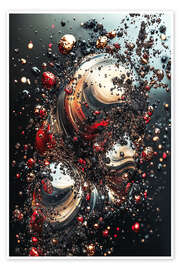 Poster Abstract Alchemy - Metallic Twirl II