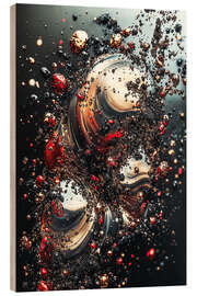 Holzbild Abstract Alchemy - Metallic Twirl II