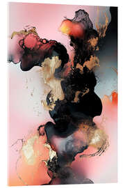 Acrylglasbild Abstract Alchemy - Obsidian Bloom V - Philippe HUGONNARD